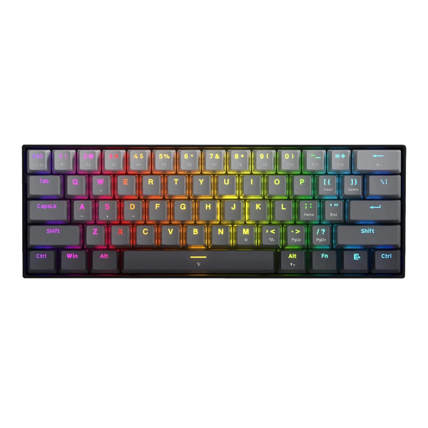 Teclado Gamer Redragon Fizz K617GGB RGB Layout 60% USB-C - Negro