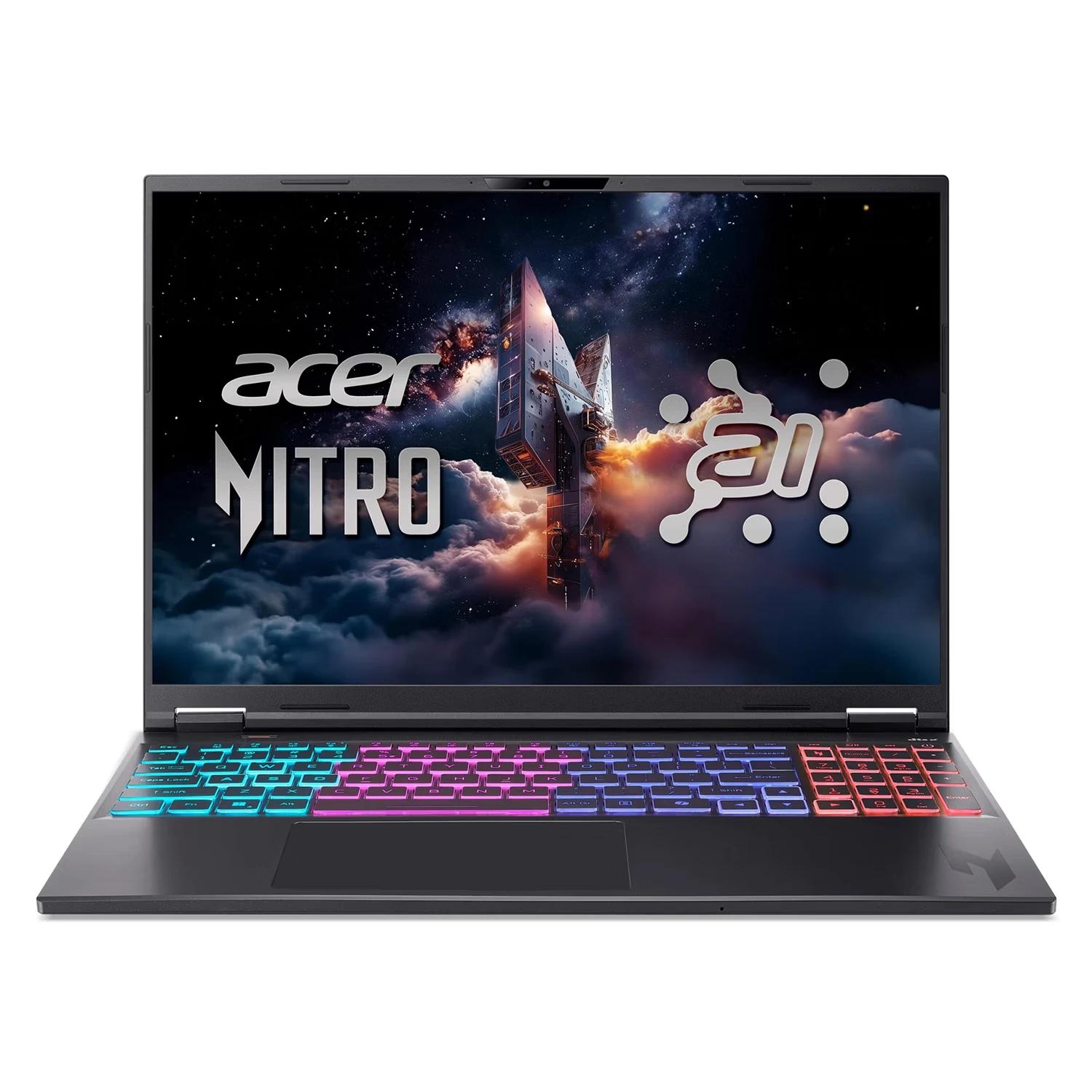 Notebook Gamer Acer Nitro V 16S AI AMD Ryzen 9-365 RTX 5070Ti 32GB RAM 2TB SSD Pantalla 16" WQXGA IPS Windows 11 Inglés Negro - AN16S-61-R5K4