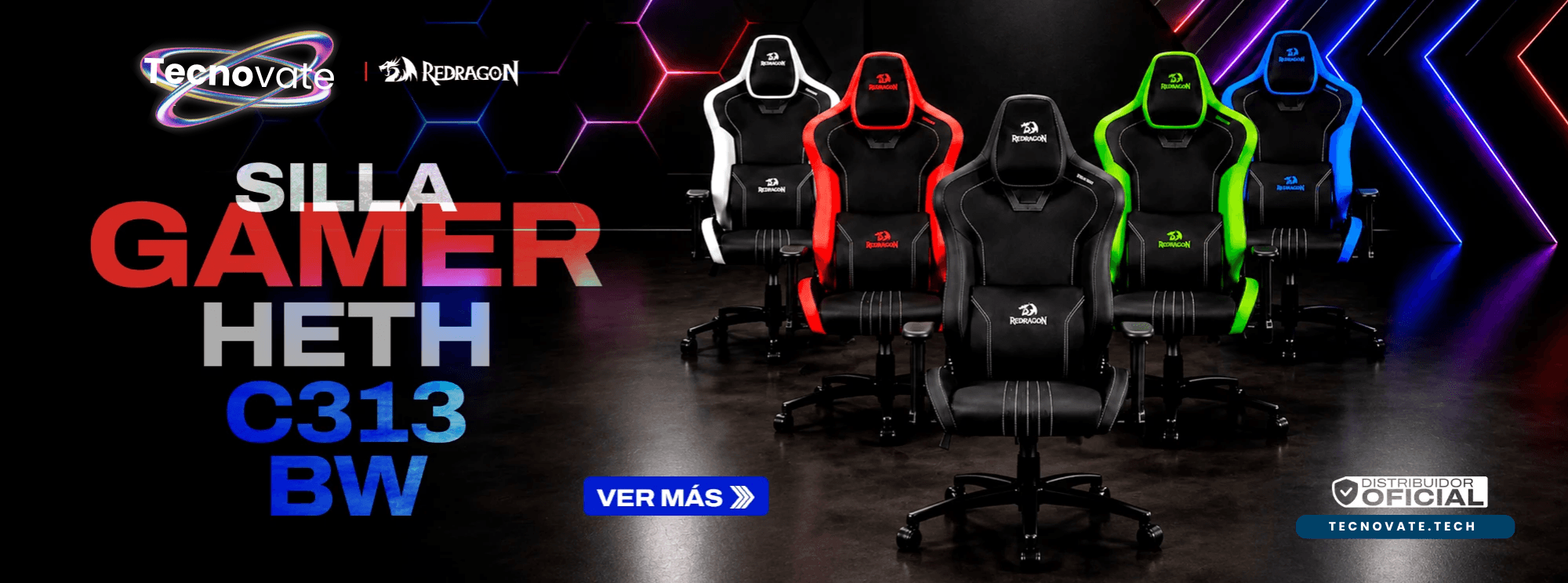 Silla Gamer Redragon Heth C313 BW